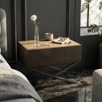 Nightstand with Storage Italian Inspired Bedside Cabinet Easy to Clean for Hotel