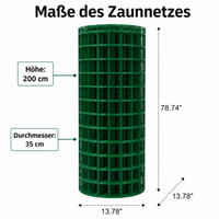 Welded Wire Mesh Fence, Dark Green Coated, 1-2m High, 60mm Mesh, for Vole Fence & Aviary Wire