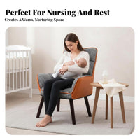 Comfortable Seat Upholstered Armchair Padded Cushion Tufted Houndstooth Armchair Modern Design Lounge Chair Compact Size for New Mothers, Homeowners, Readers
