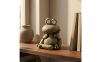 Solar Frog Ornament Seated Design Solar Frog Statue Outdoor Decor for Living Room