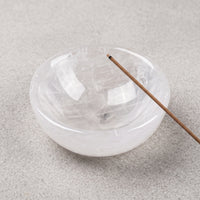 Natural White Quartz Bowl Translucent Quartz Bowl Carved Genuine for Altar