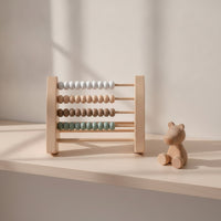Early Learning Wooden Abacus Educational Abacus with Five Rods Compact Wooden Counting Toy Classic for Toddlers, Playroom, Nursery