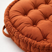 Tufted Round Floor Cushion for, Modern Minimalist Tatami Living Room Seating, Pink Dutch Velvet Pouf, 60x60cm Large Pillow