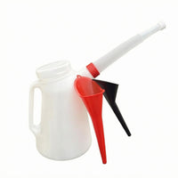 HDPE Plastic Oil Jug Screw-on Lid Measuring Oil Jug Side Handle Automotive Fluid Tool Angled Filling Neck