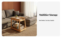 Multi-Functional Curved designd over-Couch Table with Shelves Space-Saving Design Curved designd Rolling Table Easy to Assemble Indoor Furniture Rounded Corners for Home Office Workers, Apartment Dwellers, residents, Living Room, Bedroom, Small areas