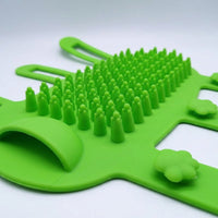 Cat Brush and Silicone Toy for Boredom, Strap Mount Scratcher for Table Legs, Professional Grooming Handheld Tool, 170*150mm Lightweight 61g