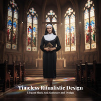 Full-Length Robe Nun attire Set timeless Design Cosplay Outfit Loose Fit Religious Costume Lightweight for Cosplayers, Party-& and attenders, actors, Halloween, Theatrical Performance, Stage Performances, religious institution Activities