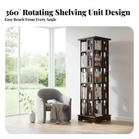 360-Degree Rotation Rotating Book Revolving Shelf Space-Saving Design Multi-Tier Revolving Book Revolving Shelf Large Capacity Bookshelf Stable Base for Students, Families, Adults, Study Room, Bedroom, Small Areas, Office
