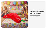 Chili Pepper Hat Novelty Red Chili Pepper Hat Easy to Wear Vegetable Costume Headwear for Adults, Stage Performances, Parties, Halloween