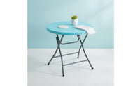 Space-Saving Portable Foldable Round Table Locking Legs Round Folding Table Stain Resistant Furniture Heavy Duty for Balcony