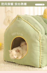 猫窝封闭式猫咪安全感窝加厚睡窝家用幼猫睡袋宠物冬季保暖猫帐篷