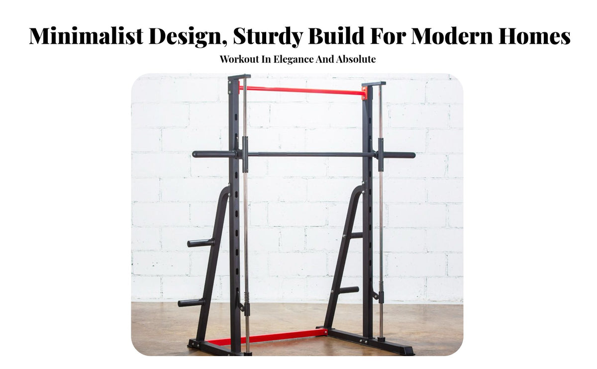 Guided Machine Heavy-Duty Steel Frame Guided Machine Squat Rack Combo Adjustable Home Gym Strength for Bodybuilders, Beginners