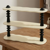 3 Tier Desktop Storage Rack Low Profile Desktop Rack with Trays Modern Furniture for Vanity