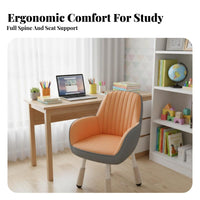 Ergonomic Support Adjustable Student Stool Comfortable Cushion Desk Chair Stable Base Study Seat Anti-Slip Pads for Students, Girls, Parents, Homework, Home, Bedroom, Homeschooling