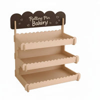 Greeting Card Stand Wooden Tiered Rack Chalkboard Sign for Booths