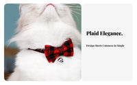 Plaid Bow Tie Cat Lightweight and Comfortable Cat with Bow Tie Soft Material Pet Supplies for Cats, Small Pets, Daily Wear, Indoor, Travel