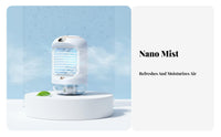 Rechargeable Humidifier Fan with Night Light 90° Oscillation Mini Misting Fan 3-Speed Control for Students, Adults, Desktop, Travel, Bedroom