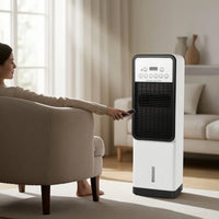 Compact Evaporative Air Cooler Portable Column Fan with Water Tank No Installation Required Swamp Cooler Easy to Clean for Bedroom, Living Room