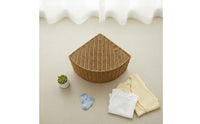 Space Saving Faux Rattan Corner Organizer Easy to Clean Fan-Shaped Storage Basket Long-Lasting Corner Storage Basket Versatile for Children, Closet, Bedroom, Living Room, Playroom