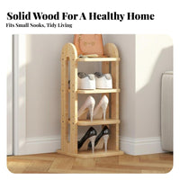 Wooden Shoe Rack Adjustable Shelves Multi-Layer Shoe Shelf Space-Saving Household Storage for Apartment Dwellers, Homeowners, Hallway, Closet, Bedroom