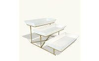 Gold Metal Frame 3-Tier Fruit Stand Space-Saving 3 Tier Serving Stand Easy to Assemble Tiered Dessert Display Rack