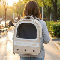 Space Capsule Pet Carrier Cat Backpack, Transparent Pet Backpack with Side Pockets