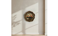 Ornate Round Photo Frame Vintage-Style Round Picture Frame Decorative Sturdy for Bedroom