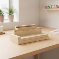 Manual Labeling Bracket Solid Wood Labeling Bracket with Ruler Precision for Workshops
