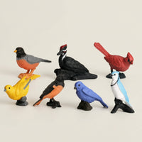 7 Pieces Compact Bird Figurines with Standing Bases Detailed Plastic Bird Figurines Tiny Miniature Birds Cute for Teachers, Dioramas