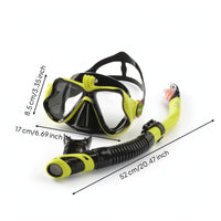 Anti-Fog Dry Snorkel Set Tempered Glass Snorkel Mask with Camera Mount Comfortable Snorkeling Mask Wide View for Divers, Beach Vacation