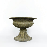 Metal Vase Distressed Pedestal Vase Urn Weathered Textured for Living Room, Dining Table