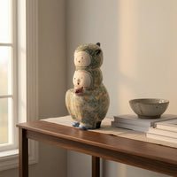 Ceramic Dinosaur Sculpture Abstract Dinosaur Figurine Textured Ceramic Monster Figurine for Shelf, Living Room, Entryway
