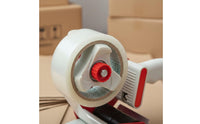 Fast Cutting Red Tape Heavy Duty Packing Tape Ergonomic Grip Low Waste for Warehouse, Moving