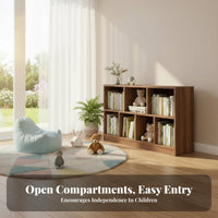 Multi-Functional Low-Height Cubby Organizer Multifunctional Horizontal Cubby Organizer Large Capacity Bookcase Space-Saving Design for Children, Students, Homeowners