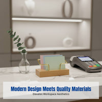 Walnut Wood Business Card Holder, Creative Desktop Card Stand, Modern Office Organizer