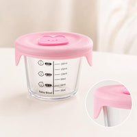 Baby Food Storage Container, 240ml High Borosilicate Glass Bowl, Freezer Safe, Microwaveable, Food Grade