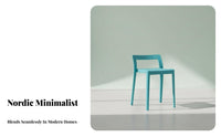 Armless Dining Chair Nordic Minimalist Design Molded Lowrear Chair Thickened and Sturdy Indoor Seating for Adults, Kitchen, Restaurant, Cafe