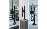 B♭ Trumpets Beginner-Friendly Trumpets with Hard Case Student Brass Instrument for Beginners, Students, Practice