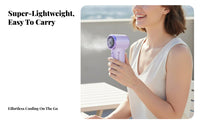 Long Battery Life Handheld Turbine Fan Portable Design Mini High Speed Fan Quiet Operation for Travelers, Commuters, Outdoor, Camping, Beach