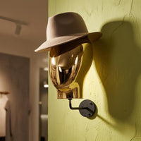 Wall-Mounted Mannequin Head Electroplated Female Head Mannequin Highly Reflective Wall-Attached Hairpiece Holder for Shop Owners, Retail Store