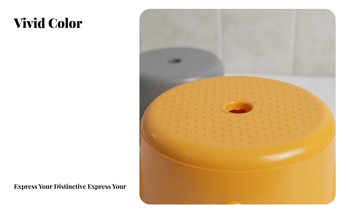 Thickened Design Stackable Round Seat Multi-Functional Small Stool Easy to Clean Home Furnishing Space-Saving for Children, Homeowners, Bathroom, Entryway, Living Room, Playroom