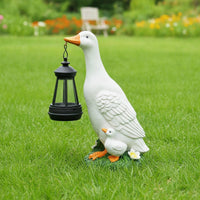 Duck Statue with Hanging Lantern Decorative Duck Statue with Lantern for Pathway