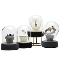 Digu New Glass Dust-Proof Jewelry Display Base for Rings, Pendants, Earrings, Bracelets, Window Display Props