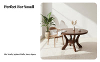 Expandable Design Extendable Square-tocircular table two-in-single Shape Household Furniture Space-Saving Folding Leaves for Apartment Dwellers, Small Families, Homeowners, Dining Room, Kitchen