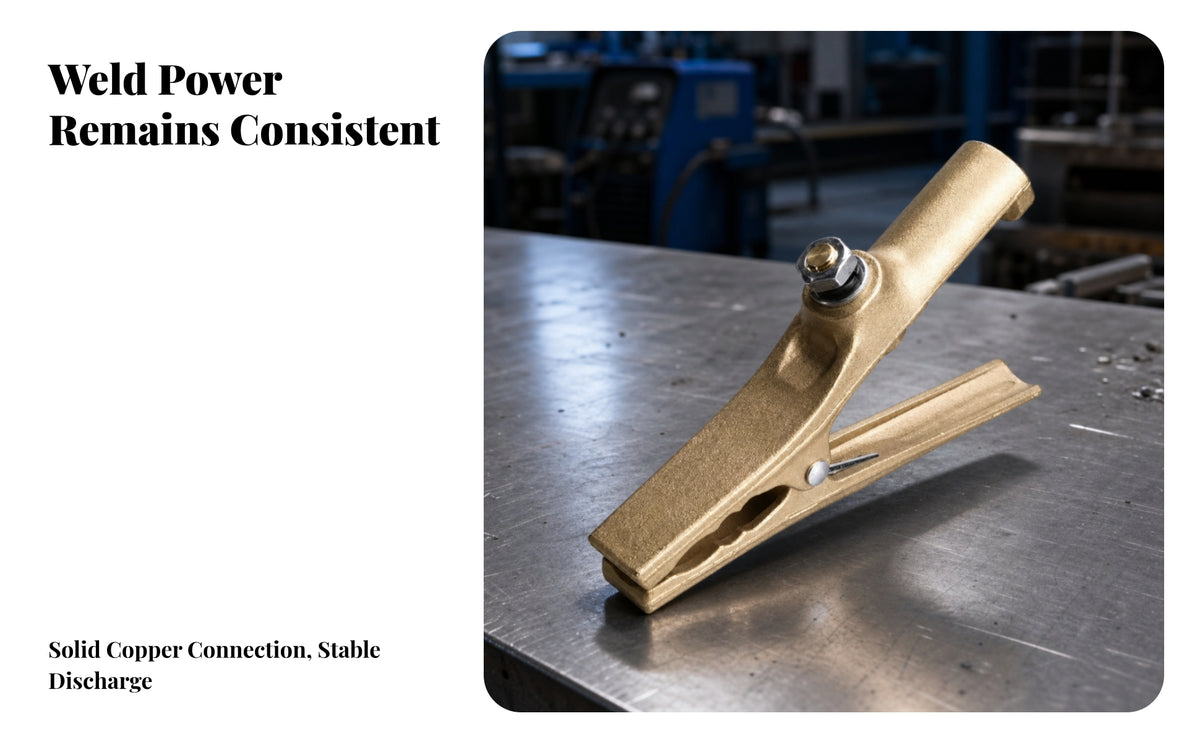 500A Fabrication Ground Clamp | Screw Terminal Connection, fabrication Ground Clamp with Wide Jaw