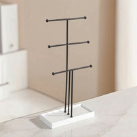 Jewelry Stand Holder Display with Ball Finials Standing Necklace Holder with Rectangular Base Tall Organizer for Vanity, Retail
