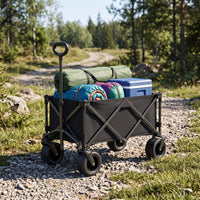 Heavy Duty Folding Wagon Large Capacity Foldable Wagon Cart Portable Outdoor Cart with Wheels Space-Saving for Campers, Gardeners, Camping, Gardening, Fishing