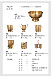European Creative Brass Wine Bucket, Dry Ice Bucket, Champagne Cooler, Home Bar Flower Vase
