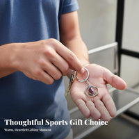 Great Gift Rotating Sports Ball Keychain Miniature Size Rotating Ball Key Loop for Children, Teenagers, Team Gifts, Everyday Carry