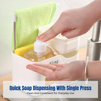 Soap Dispenser, Multi-Functional Storage Box, Countertop Organizer with Towel Rack for Bathroom Kitchen